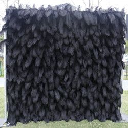 5d noble black feather fabric rolling up curtain flower wall cloth artificial plant wall wedding backdrop