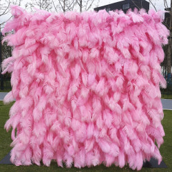 5d pink feather fabric rolling up curtain flower wall cloth artificial plant wall wedding backdrop