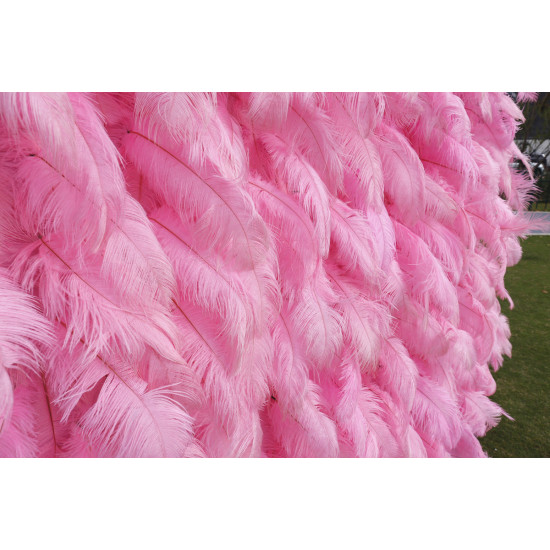 5d pink feather fabric rolling up curtain flower wall cloth artificial plant wall wedding backdrop