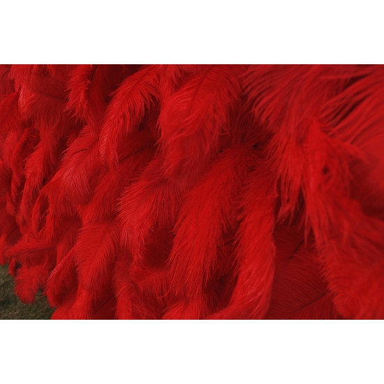 5d red feather fabric rolling up curtain flower wall cloth artificial plant wall wedding backdrop