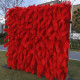 5d red feather fabric rolling up curtain flower wall cloth artificial plant wall wedding backdrop