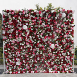 5d red pink roses flower hydrangea baby breath artificial floral wall wedding backdrop decor