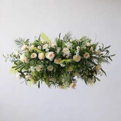 beige hanging wedding flowers, beige artificial wedding flowers, diy wedding flowers, wedding faux flowers