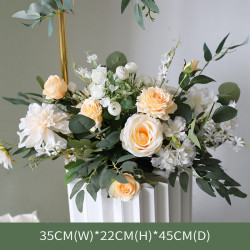 beige & green wedding flowers, beige artificial wedding flowers, diy wedding flowers, wedding faux flowers
