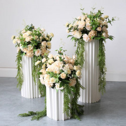 beige flowers, green vines, flowers ball, beige artificial wedding flowers, diy wedding flowers, wedding faux flowers
