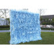 blue feather cloth roll up flower wall fabric hanging curtain plant wall event party wedding backdrop