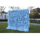 blue feather cloth roll up flower wall fabric hanging curtain plant wall event party wedding backdrop