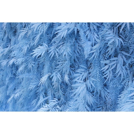 blue feather cloth roll up flower wall fabric hanging curtain plant wall event party wedding backdrop