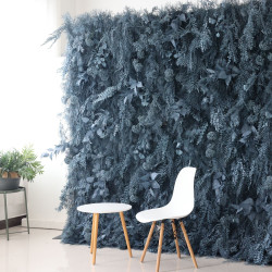 blue feather flower backdrop cloth roll up flower wall fabric hanging curtain plant wall event party wedding backdrop