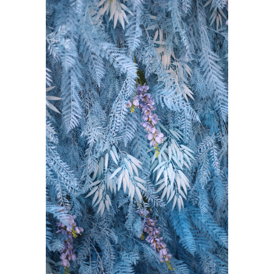 blue feather flower backdrop cloth roll up flower wall fabric hanging curtain plant wall event party wedding backdrop