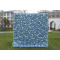blue rose and white peony cloth roll up flower wall fabric hanging curtain plant wall event party wedding backdrop