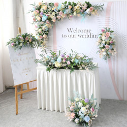 blue beach party & wedding fuax flowers, blue artificial wedding flowers, diy wedding flowers, wedding faux flowers