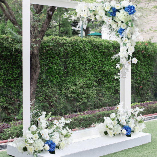 beige & blue wedding style, blue artificial wedding flowers, diy wedding flowers, wedding faux flowers