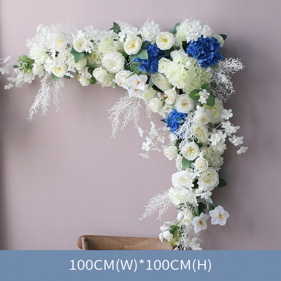 beige & blue wedding style, blue artificial wedding flowers, diy wedding flowers, wedding faux flowers