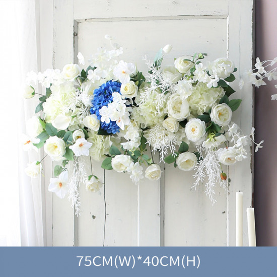 beige & blue wedding style, blue artificial wedding flowers, diy wedding flowers, wedding faux flowers