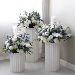 blue flowers ball, wedding flowers, blue artificial wedding flowers, diy wedding flowers, wedding faux flowers
