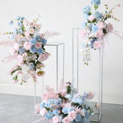 pink & blue wedding flowers, blue artificial wedding flowers, diy wedding flowers, party faux flowers
