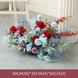blue & red wedding style, blue artificial wedding flowers, diy wedding flowers, wedding faux flowers