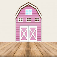 cartoon pink barn farm theme birthday party backdrop