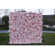 dreamy pink rose cloth roll up flower wall fabric hanging curtain plant wall event party wedding backdrop