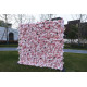 dreamy pink rose cloth roll up flower wall fabric hanging curtain plant wall event party wedding backdrop