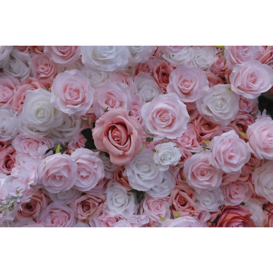 dreamy pink rose cloth roll up flower wall fabric hanging curtain plant wall event party wedding backdrop