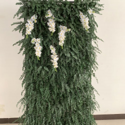 green eucalyptus cloth roll up flower wall fabric hanging curtain plant wall event party wedding backdrop
