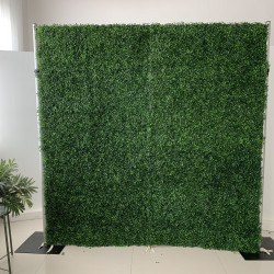 green milano grass cloth roll up flower wall fabric hanging curtain plant wall event party wedding backdrop