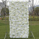 high density 5d white rose cloth roll up flower wall fabric hanging curtain plant wall event party wedding backdrop