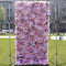 high density purple and pink roses hydrangea cloth roll up flower wall fabric hanging curtain plant wall event party wedding backdrop