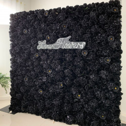 luxury black hydrangea gerbera rose flower wall roll up hanging fabric cloth mixed floral wall for wedding home office party bridal shower decor backdrop
