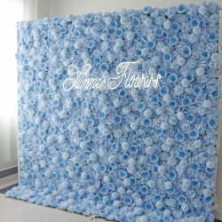 luxury light blue roses 5d cloth flower wall wedding backdrop props fabric floral wall