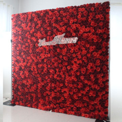 luxury mixed red roses flower wall roll up hanging fabric cloth floral wall for wedding home office party bridal shower decor backdrop