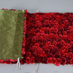 luxury rose cloth flower wall fabric rollin up reed pampas grass curtain floral wall wedding backdrop party event props