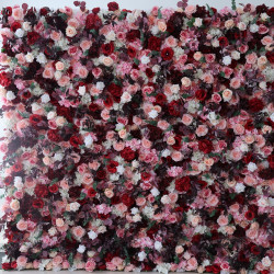 mixed rose cloth flower wall fabric rollin up reed pampas grass curtain floral wall wedding backdrop party event props