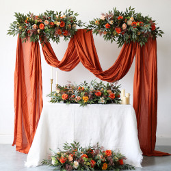 forest wedding flowers set, orange artificial wedding flowers, diy wedding flowers, wedding faux flowers