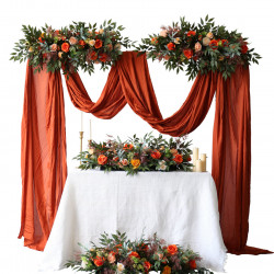 forest wedding flowers set, orange artificial wedding flowers, diy wedding flowers, wedding faux flowers
