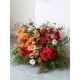 orange & red wedding style, orange artificial wedding flowers, diy wedding flowers, wedding faux flowers