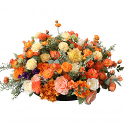 orange wedding decor, party decoration, orange artificial wedding flowers, diy wedding flowers, wedding faux flowers