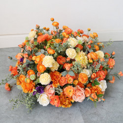 orange wedding decor, party decoration, orange artificial wedding flowers, diy wedding flowers, wedding faux flowers