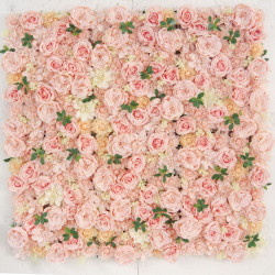 pink and roses and peonies and dahlias cloth roll up flower wall fabric hanging curtain plant wall event party wedding backdrop