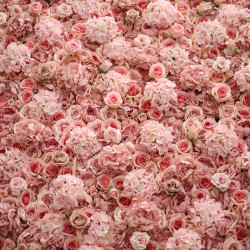 pink roses and hydrangeas cloth roll up flower wall fabric hanging curtain plant wall event party wedding backdrop