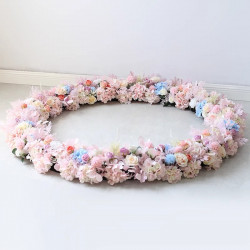 love circle flowers, pink artificial wedding flowers, diy wedding flowers, wedding faux flowers