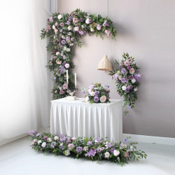 purple forest wedding style, purple artificial wedding flowers, diy wedding flowers, wedding arch flowers