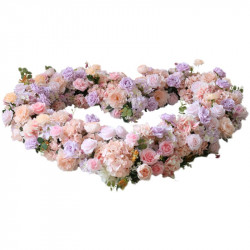 artificial heart shape flowers, purple artificial wedding flowers, diy wedding flowers, wedding faux flowers