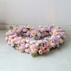 artificial heart shape flowers, purple artificial wedding flowers, diy wedding flowers, wedding faux flowers