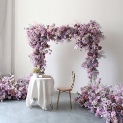 purple wedding style, purple artificial wedding flowers, diy wedding flowers, wedding arch flowers
