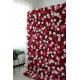 red and purple roses and pink peonies and indestructible endure flowers cloth roll up flower wall fabric hanging curtain plant wall event party wedding backdrop