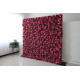 red and rose roses and green leaves cloth roll up flower wall fabric hanging curtain plant wall event party wedding  backdrop