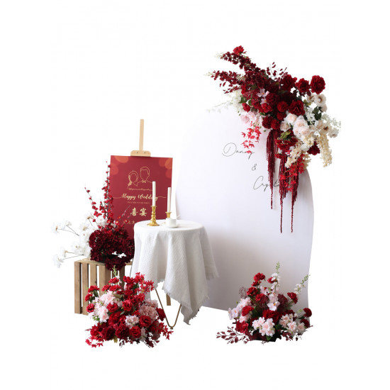 red artificial flowers, red artificial wedding flowers, diy wedding flowers, wedding faux flowers